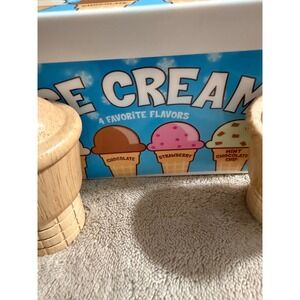 Melissa & Doug Ice Cream Parlor Play Set Wooden Cones & 4 Stackable Scoops Tub